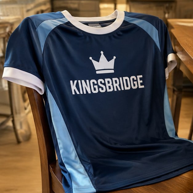 Customer photo of a custom soccer jersey on a chair